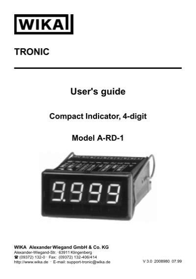 TRONIC User S Guide Wika