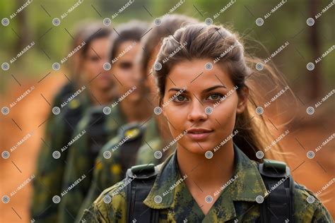 Un Groupe De Femmes En Uniformes Militaires Photo Unique Sur All Images