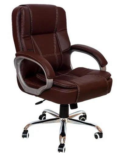 Brown Medium Back Revolving Leather Office Chair At Rs Medium