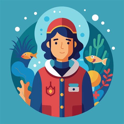 Premium Vector | Marine Biologist Vector Flat Style Illustration