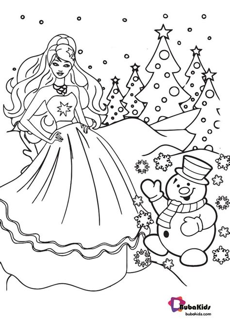 Easy Barbie Christmas Coloring Pages | Cartoon coloring pages, Coloring ...