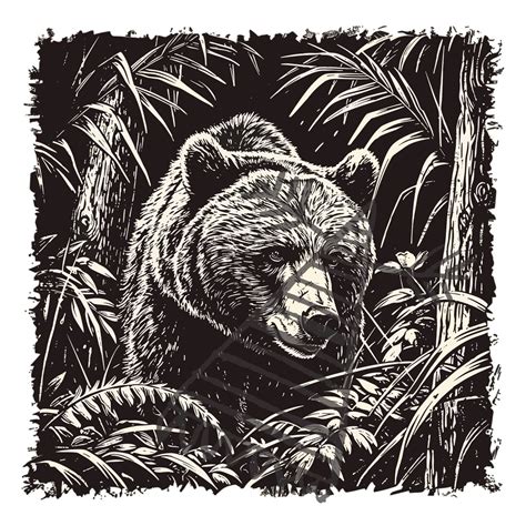 Forest Bear Svg Wild Grizzly Png Psd Digital File High Quality Artwork