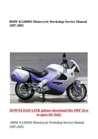 Bmw K Rs Motorcycle Workshop Service Manual By Steve Issuu