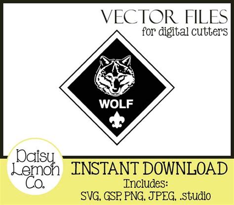 Vector File Wolf Insignia Scouts Cub Boy Svg Cutting Etsy