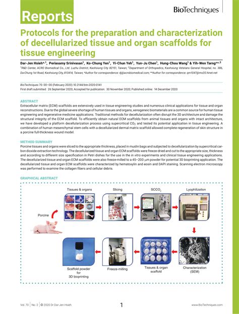 Protocols For The Preparation And Characterization Of Decellularized