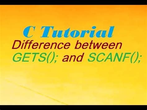 Difference Between Scanf And Gets Function In C Programming Youtube