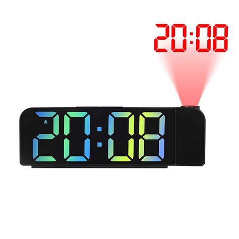 Projection Digital Alarm Clock For Bedroom Colorful Led Alarm Clock For