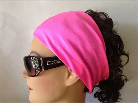 Hot Pink Headband Wide Headband Pink Yoga Headbands Cute