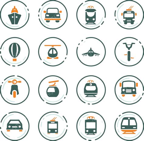 Public Transport Icons Set Bus Silhouette Truck Vector Bus Silhouette