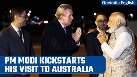 Pm Modi Lands In Australia Meets Top Businessmen To Hold Talks With