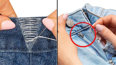 Good Sewing Tricks How To Downsize Jeans In The Waist Youtube