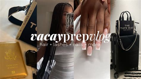 Prep With Me For Vacation Knotless Braids Lashes Nails Last