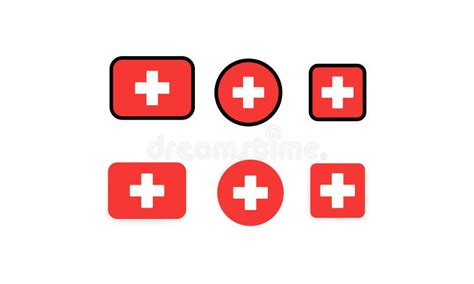 Set Of Flags Of Switzerland National Switzerland Flag Vector Illustration Stock Vector