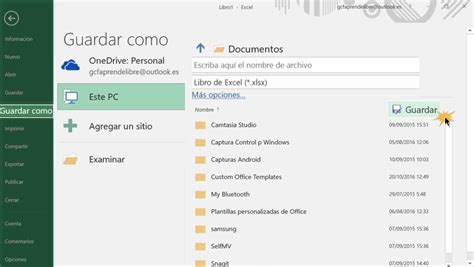 Excel 2016 Cómo Guardar Un Archivo En Excel 2016