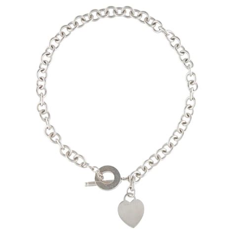 Tiffany And Co Sterling Silver Heart Tag Toggle Charm Necklace Tiffany