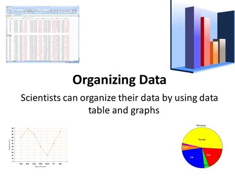 Chapter 1 Section 4 Presenting Scientific Data Organizing Data Scientists Can Organize Their