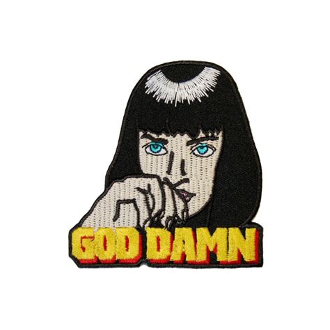 Pulp Fiction Mia Wallace Iron On Patch Quentin Tarantino God Damn Geeky Applique Transfer Sew