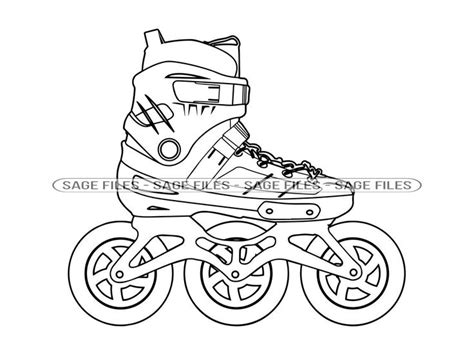 Inline Skates Outline 5 SVG Roller Blades Svg Roller Skating Svg