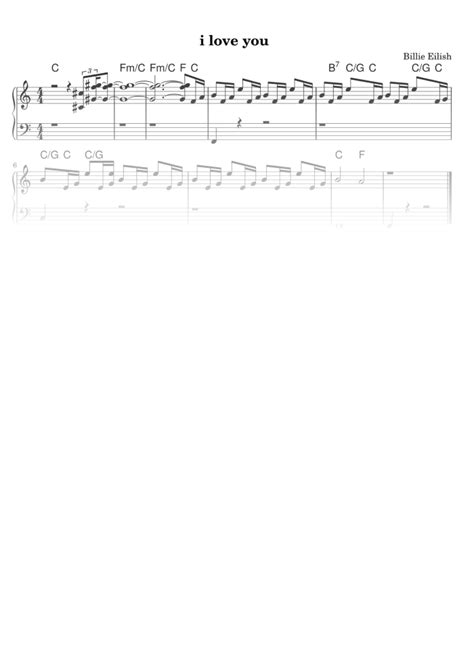 I Love You Partitura Fácil Para Piano Em Pdf La Touche Musicale