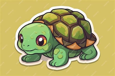 Premium AI Image | A turtle with a green shell and a green shell.