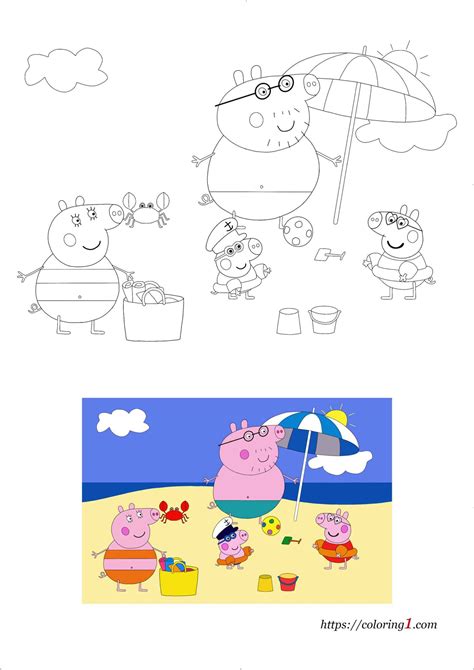 Coloriage Peppa Pig Plage Coloriage Gratuit Imprimer Dessin