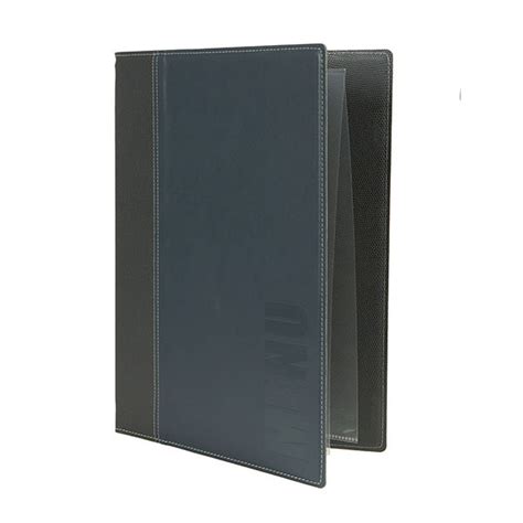 Blue Leather Style A Restaurant Menu Holder Plus Double Insert Included