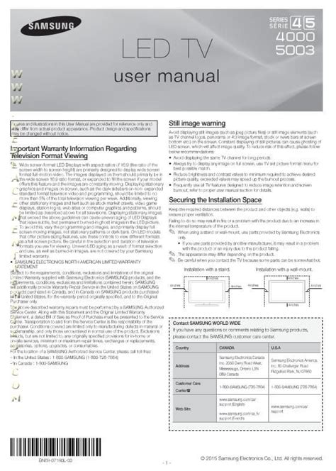 Buy SAMSUNG UN32J5003OM Operating Manual