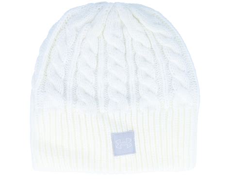 Halftime Cable Knit White Beanie Under Armour Beanie