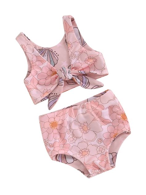 Elf Girls Bikini Beach Swimwear Piece Swimsuits Strawberry Floral Print Vest Pp Shorts Bathing