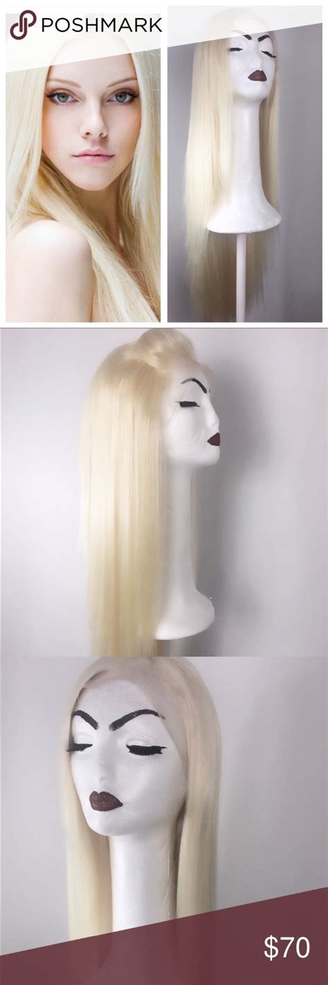 Haley Platinum Blonde Long Lace Front Wig Platinum Blonde Lace Front Wigs Blonde