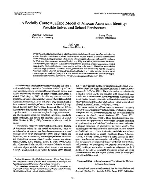 (PDF) A socially contextualized model of African American identity ...