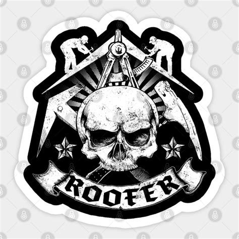 Roofer Vintage Logo Design - Roofer - Sticker | TeePublic