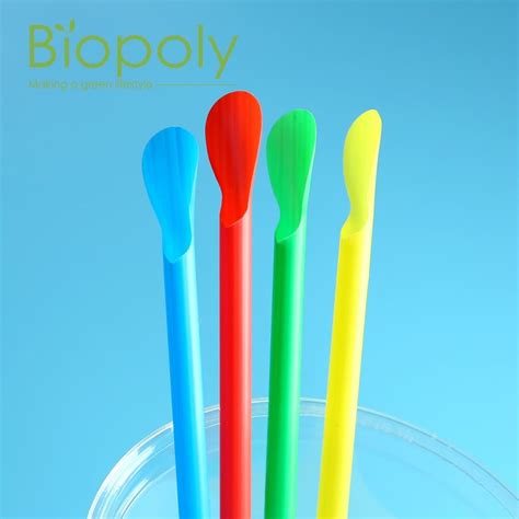 Corn Starch Biodegradable Non Plastic Drinking Straw Pla Spoon