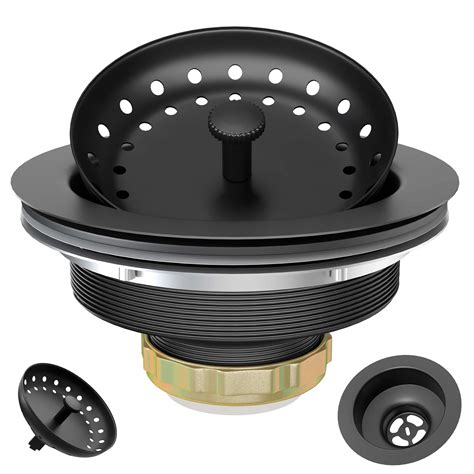 Buy Black Sink Drain 3 1 2 Inch Matte Black Kitchen Sink Drain Strainer