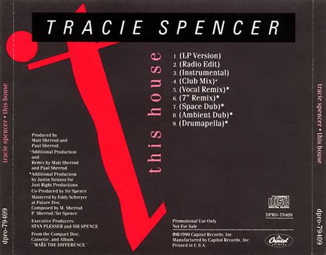 Tracie Spencer – This House – CD (Maxi-Single, Promo), 1990 [r505846] | Discogs