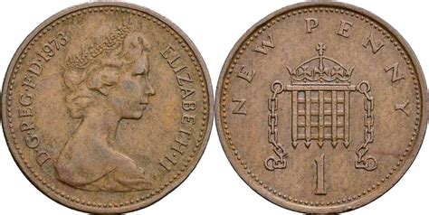 Großbritannien 1 New Penny 1973 VF MA Shops