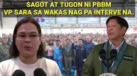 Sagot At Tugon Ni Pbbm Vp Sa Nagpa Interview Na Live Youtube