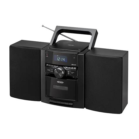 Jensen Bluetooth Am Fm Cd Cassette Boombox With Detachable Speakers And Remote Control