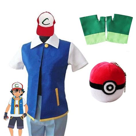 Pokemon Ash Ketchum Cosplay Costume Full Set Adults Jacket Gloves Hat Halloween Shopee Philippines