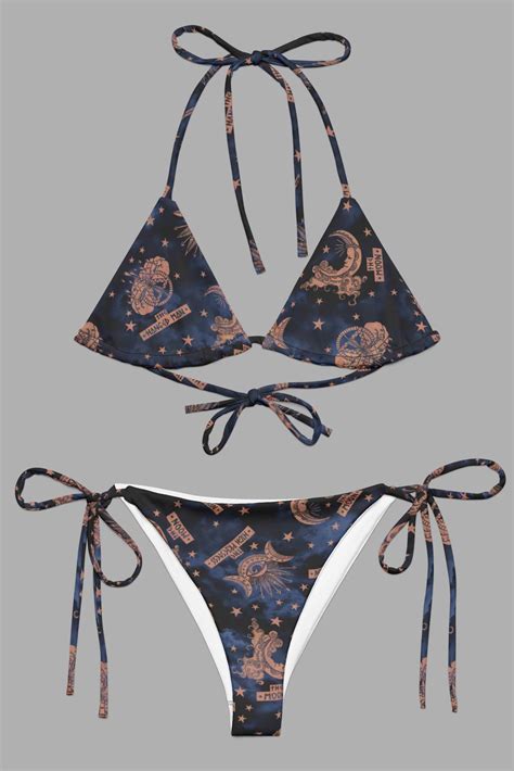 Tarot Print Recycled String Bikini Cosmic Drifters