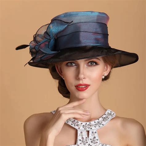 2015 Organza Sinamay Hats For Women New Fashion Brand Evening Hat Ladies Formal Wedding Large