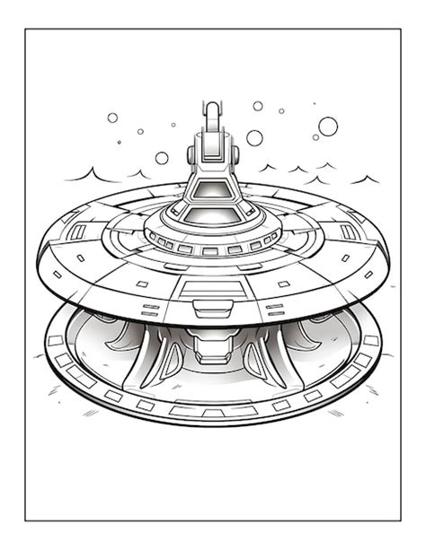 Premium Photo | Alien Spaceship Coloring Pages for KDP