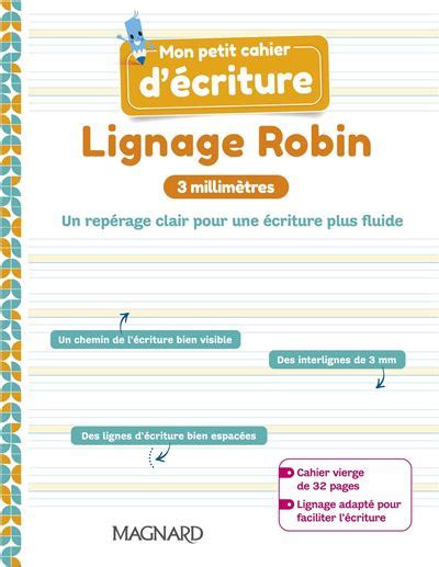 Mon Petit Cahier D Criture Lignage Robin Mm Cahier Cycle