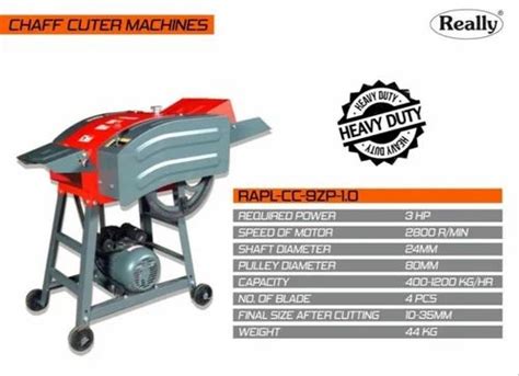 Semi Automatic Electric Chaff Cutter 600 1000 Kg Hr 3 5 Hp At Rs