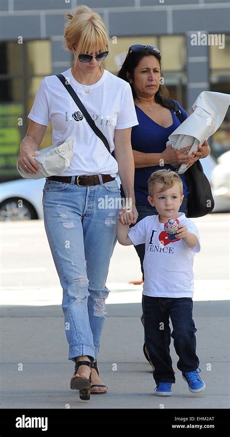 January Jones And Son Xander Out And About In Los Angeles Featuring