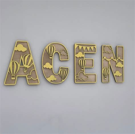 Hot Air Balloon Sign Hot Air Balloon Letters Alphabet Etsy UK