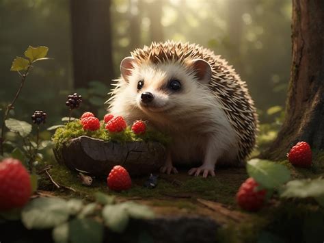 Premium AI Image | Cute hedgehog in the forest