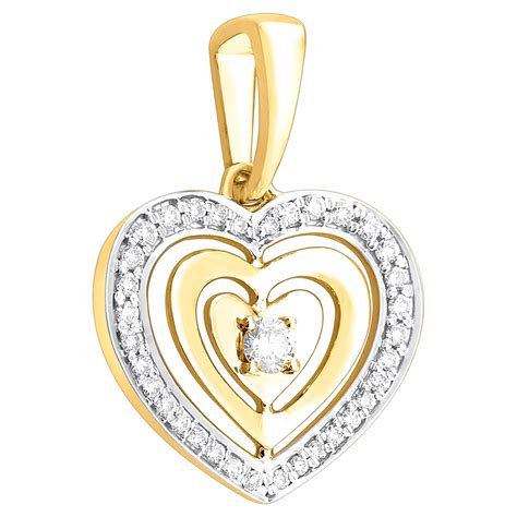 Gold And Diamond Heart Pendant At 1stdibs