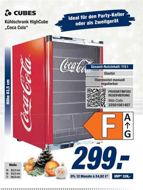 Cubes Kühlschrank Highcube Coca cola Angebot bei Expert Bening