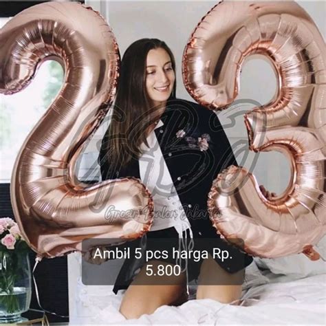 Jual Balon Foil Angka JUMBO 100cm Gold Silver Rosegold Hitam